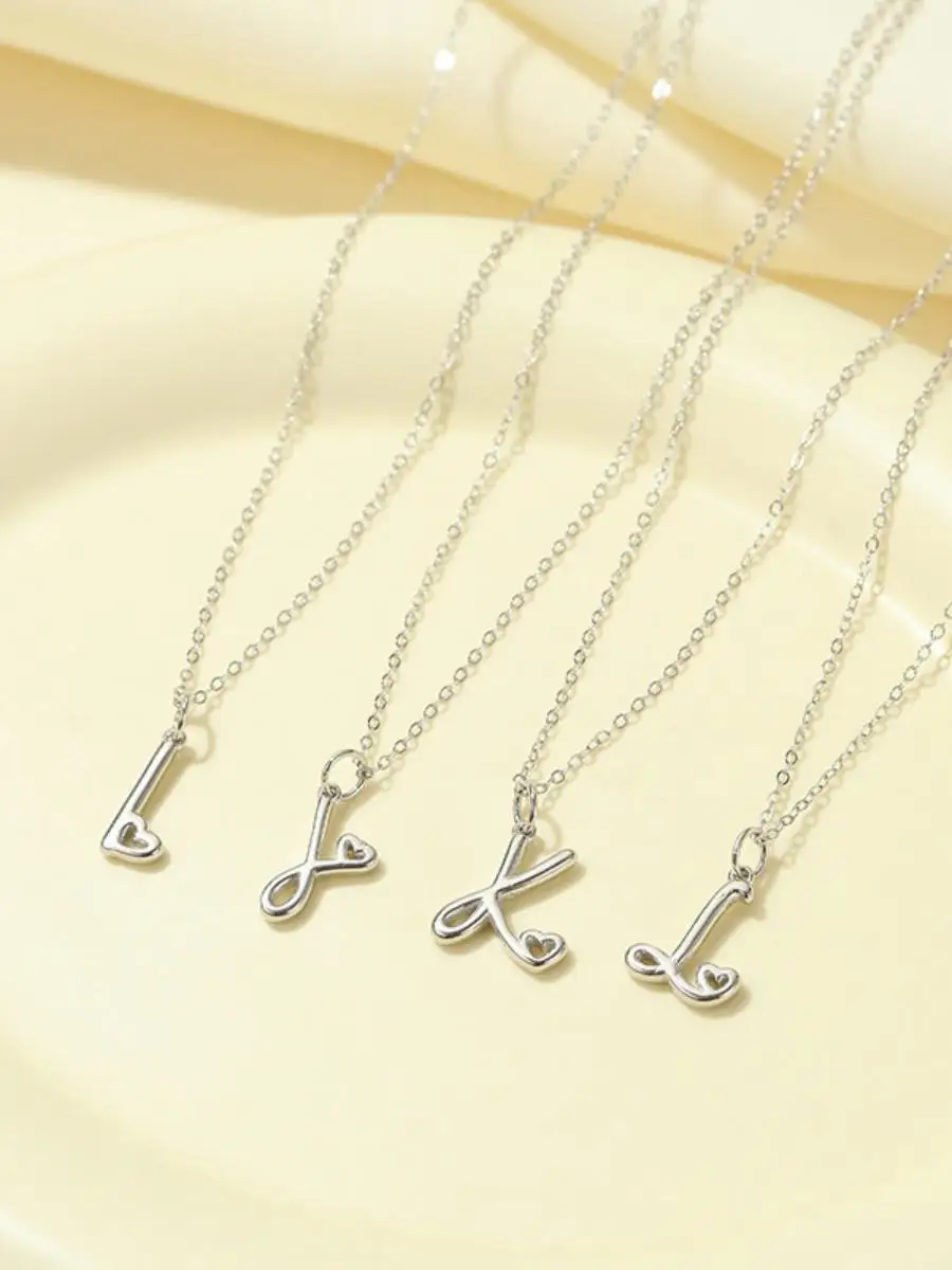 Dawn's Jewel S925 Silver English Letter Pendant Necklace For Women Simple Personality Style Mother's Day necklace