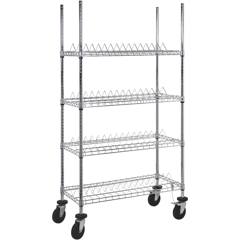 

Chrome Wire Shelving Unit with 4 Shelves, 69 High x 36 Wide x 18 Deep
