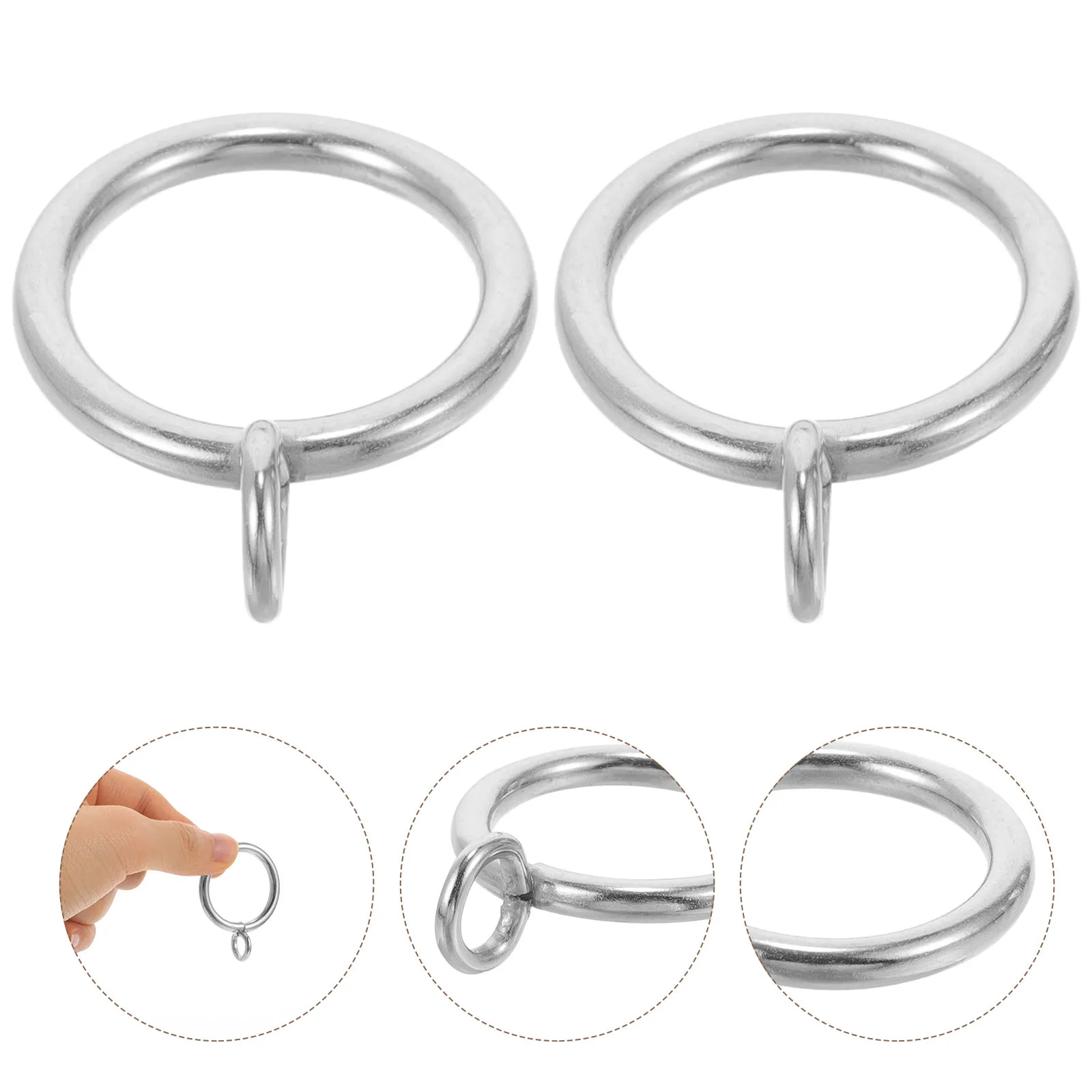 

10Pcs Curtain Hooks Universal Fit Thickened Eyelet Rings for Shower Curtain Hanging Easy Install Drapery Ring Set