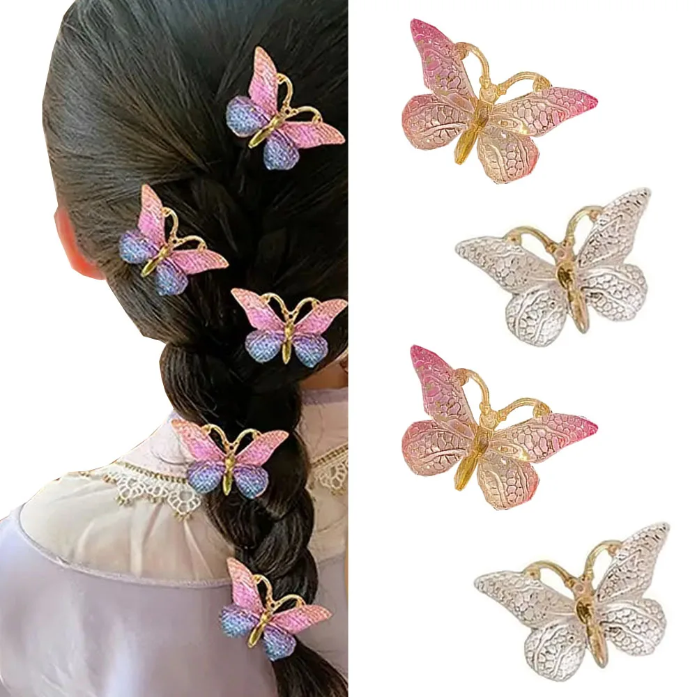 

5pcs Colorful Butterfly Hairpins Girl Hair Clips Super Fairy Barrettes Women Sweet Hair Ornament Hair Accessories Braided Hair