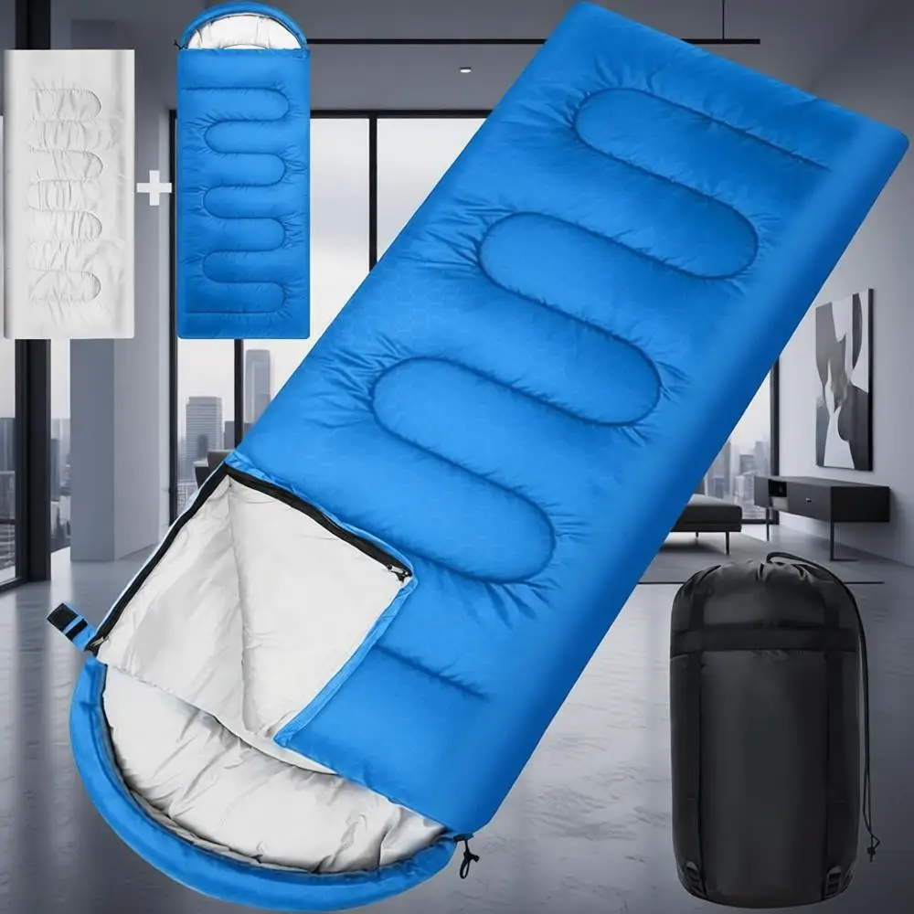 

Съемный всесезонный водонепроницаемый спальный мешок для взрослых со съемным вкладышем - идеально подходит для кемпинга, походов, путешествий