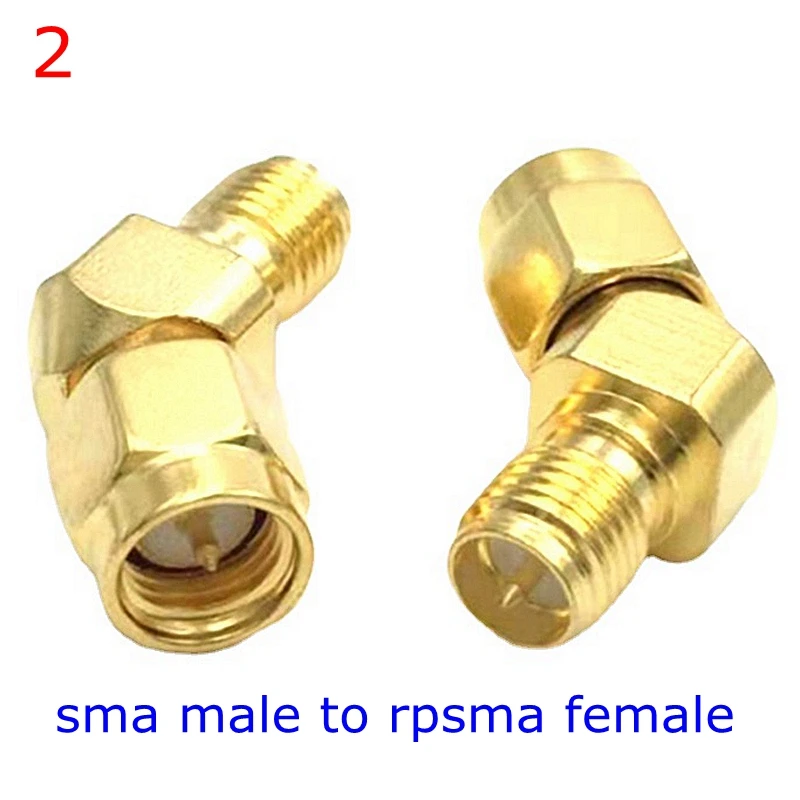 SMA To RPSMA 45° 135° Degree Bevel Male Female Adapter Connector 45 Degree 135 Angle SMA To SMA for WiFi Antenna/FPV Drone Brass