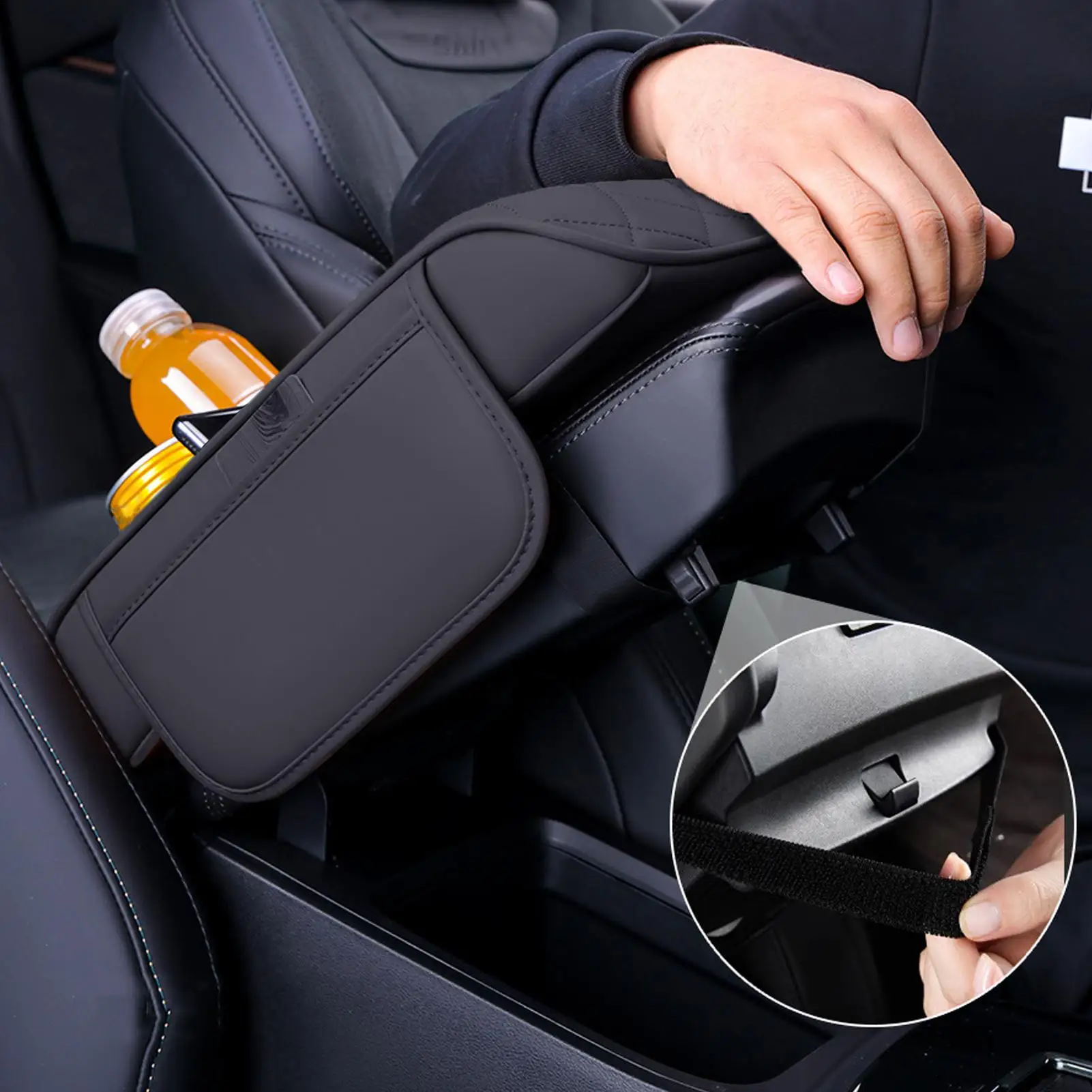 

Автомобильный подлокотник, ящик для хранения с подстаканником, подлокотник, чехол для автомобиля, кожаный держатель для салфеток, автомобильные аксессуары для внедорожника, грузовика, авто