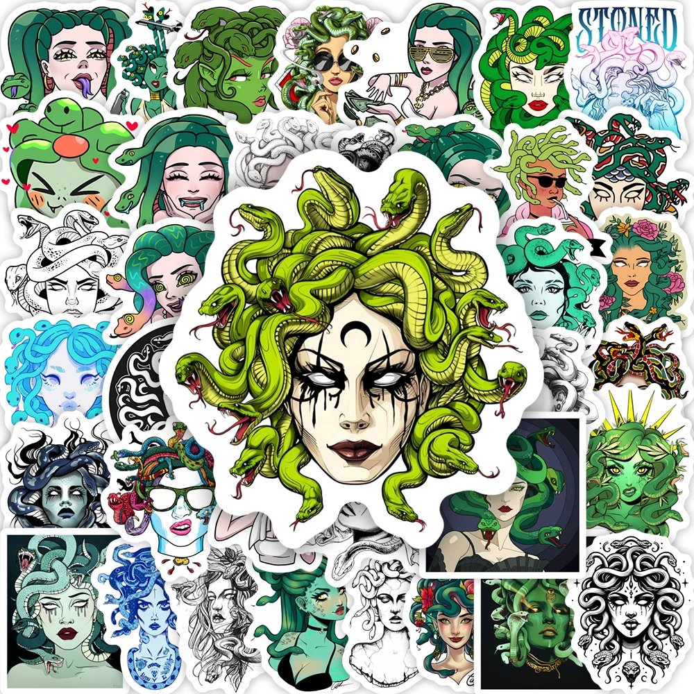 Fantasy Medusa Stickers Snakes Monsters DIY Toy Gift Waterproof Decal for Phones Laptops Scrapbooking Bottles Luggage Decorative