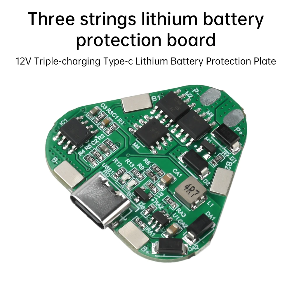 12V 3S 20A tipo C puerto de carga 18650 Placa de protección de batería de litio 2,7 V 4,25 V protección contra descargas Li-ion BMS PCM PCB