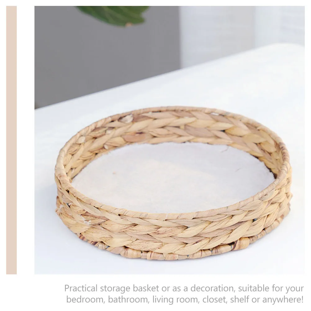 

Retro Style Home Countertop Bread Tray Basket Fruit Container Woven Organizer Snacks Basket For Kitchen Bedroom Closet Storage