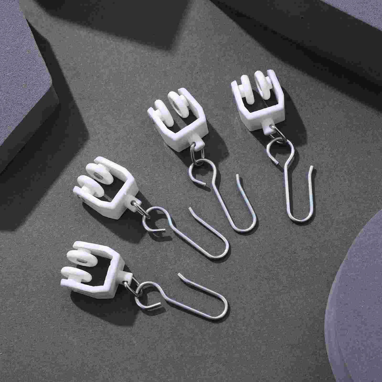 Rodillos deslizantes para riel de cortina, accesorios de 30 piezas, fácil extracción de techo con ganchos, sistemas de hierro y plástico