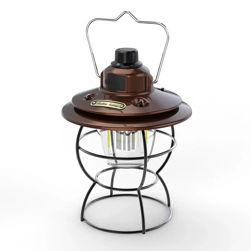 Outdoor Multi-functional Camping Tent Lamp Retro Camping Lamp Camp Atmosphere Portable Warm Light Wholesale