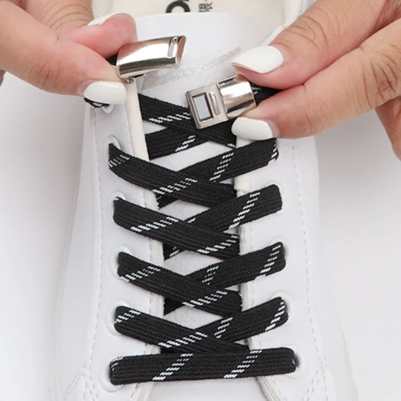 

Elastic Shoe Laces For Sneakers Magnetic Shoelaces Without Ties 8MM Widened Flat Safety Fast Lazy Shoes Lace Unisex 1 Pair