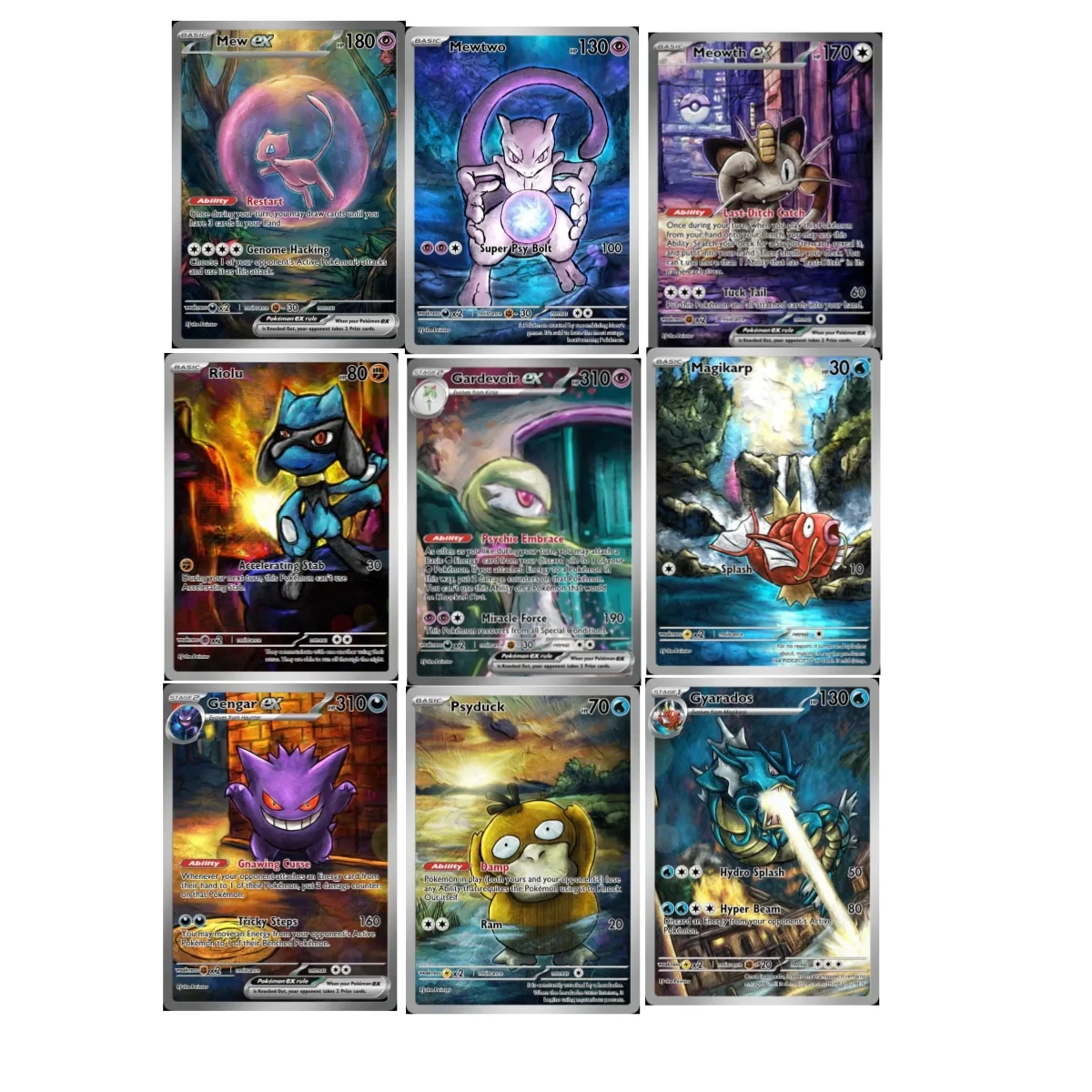 DIY Self Control Gengar Gardevoir Mewtwo Gyarados Lucario  Collect Signature Trading  Card Anime Cartoon Gift