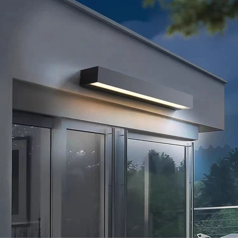 

Outdoor Long Linear Wall Lamp Courtyard Garden Villa Waterproof Porch Light Corridor Bedroom Balcony Entrance Door Wall Light