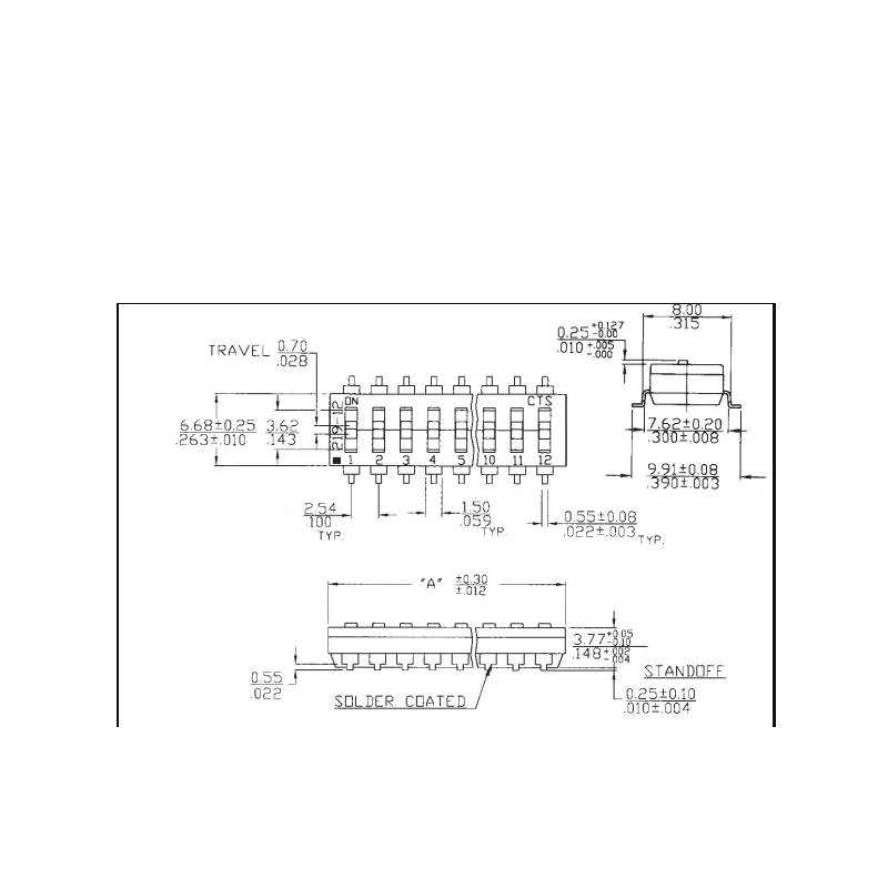 ストレートディップスイッチ,ピアノキータイプ,2ポジション,純正,u.s.a 210-2ms,コード,2 p,2.54mm,バッチあたり2個