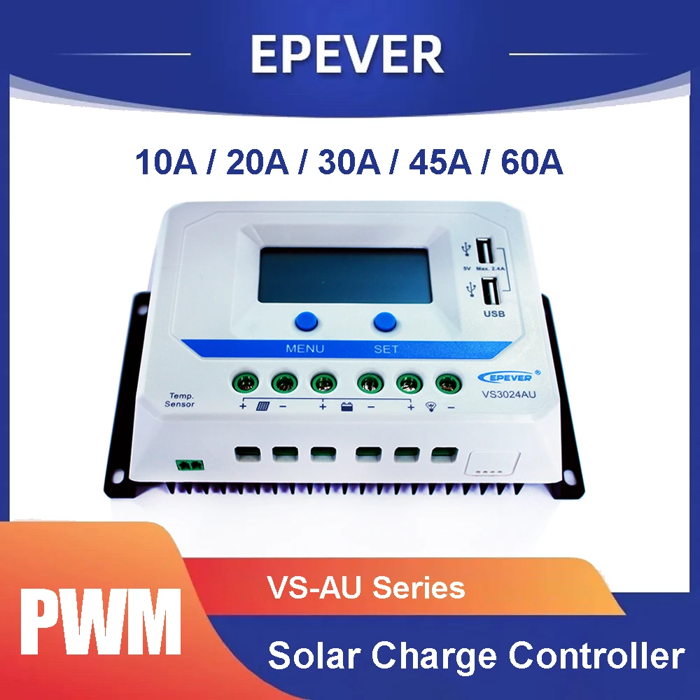 

EPEVER 12V 24V 10A 20A 30A 45A 60A View Star Series Solar Charger Controller VS1024AU VS2024AU VS3024AU VS4524AU VS6024AU