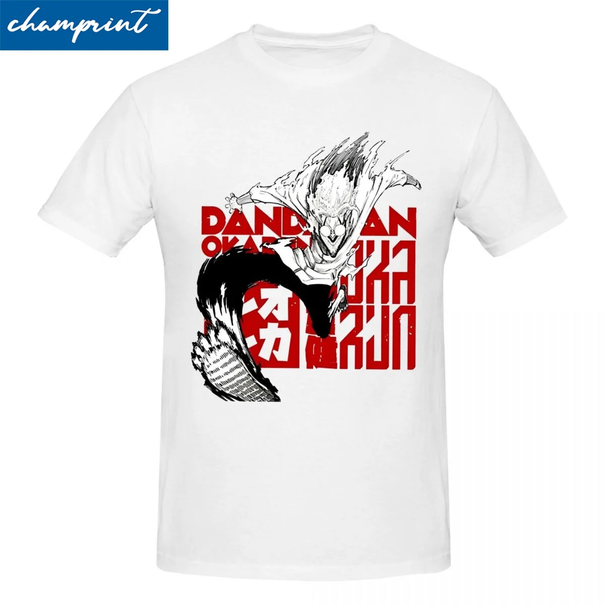 Funny Dandadan T Shirt Men Cotton Short Sleeve Cool Anime Manga Crewneck Summer Clothes