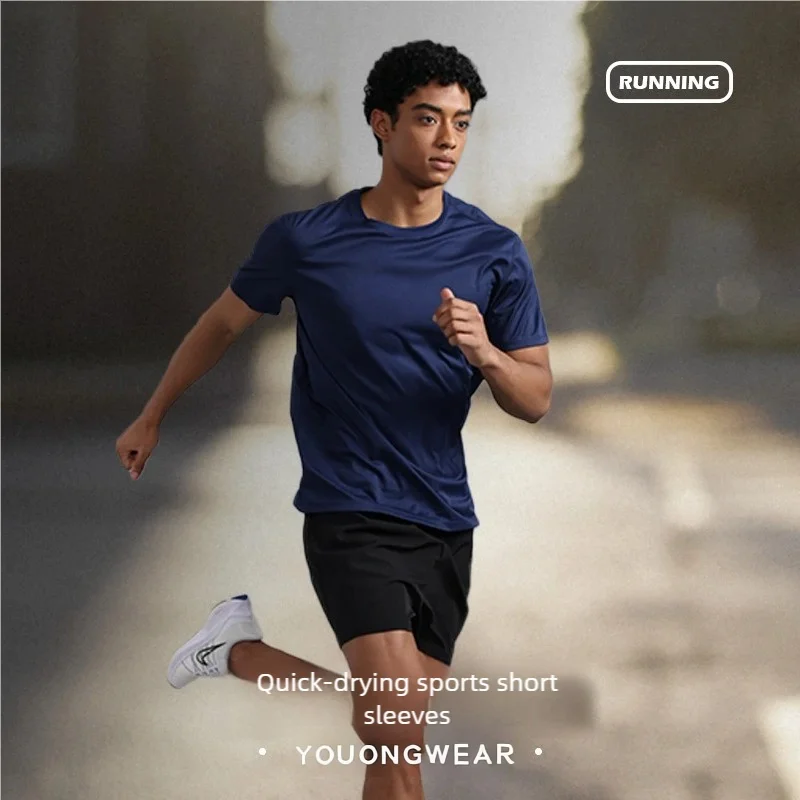 

Новая летняя быстросохнущая футболка с коротким рукавом для бега, спортивная тренировочная одежда, легкий дышащий топ