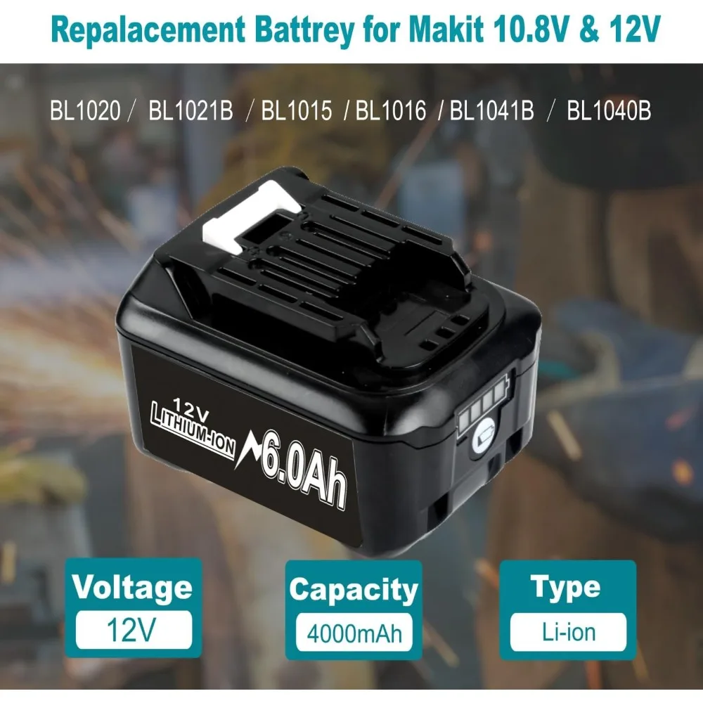

Литиевая батарея 12В для Makita BL1021B BL1020, замена аккумуляторов BL1016 BL1015 BL104 DF331D, батареи для электроинструментов