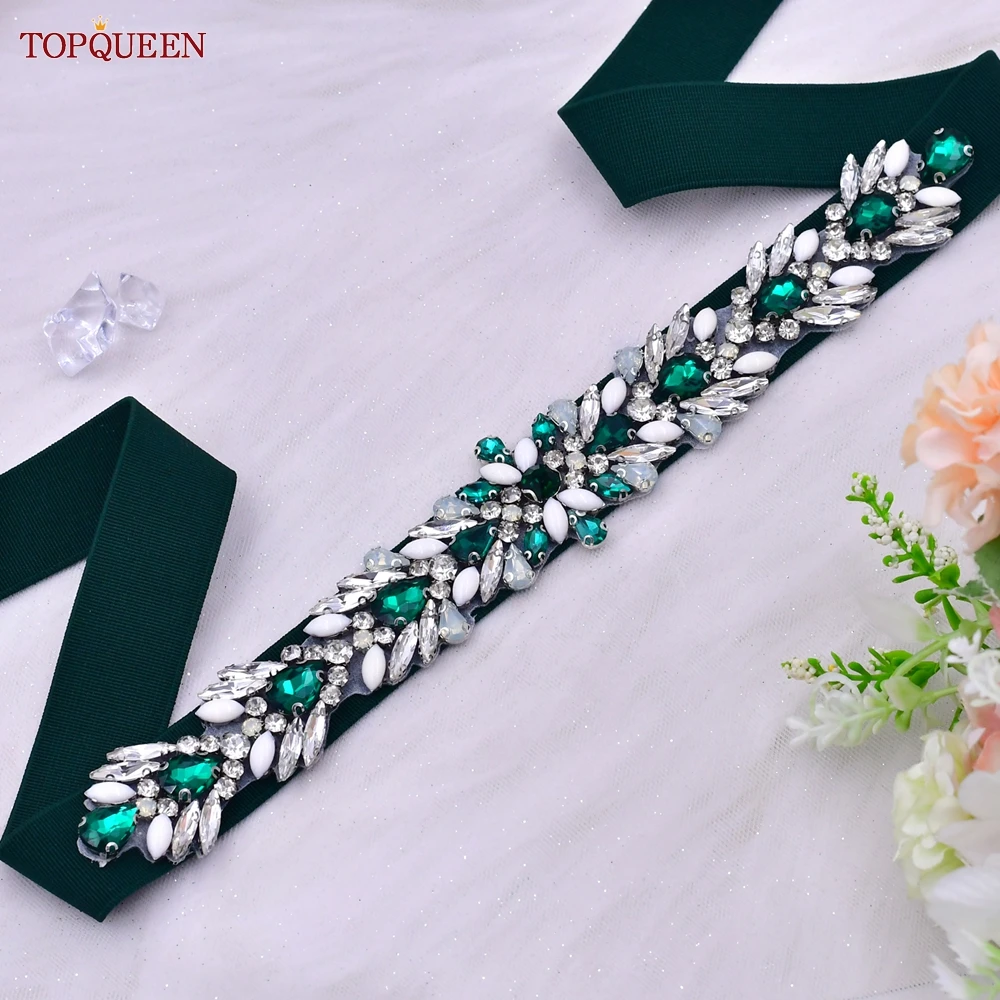 Topqueen S476-B Strass Elastische Taille Riem Voor Vrouwen Jurk Volledige Crystal Gem Vrouwelijke Tailleband Sash Fashion Luxe Dames Riem