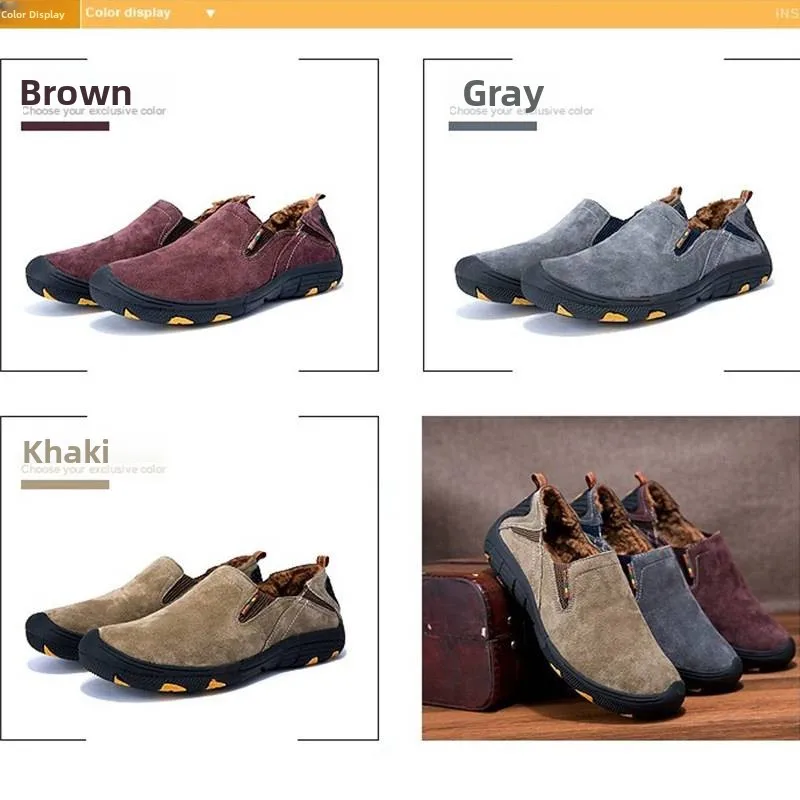

Men's Casual Cotton Outdoor oes Autumn Winter Comfortable Breathable round Toe Rubber Outsole Easy to Wear Spring 2026