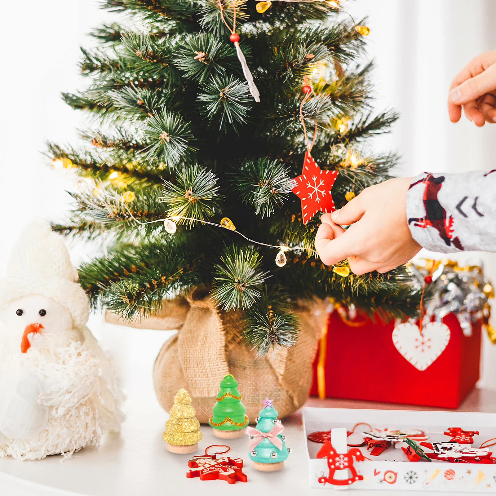 

10Pcs Wooden Pegs Snowman Shape DIY Painted Craft Decoration Educational Children Creative Kids Painting Project