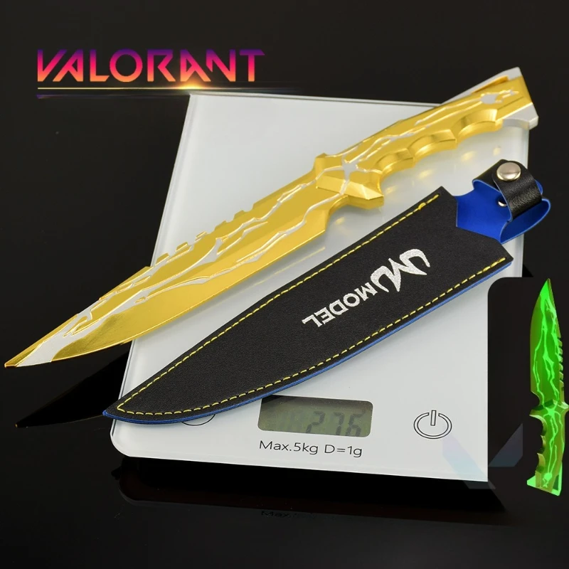 Periférico de juego Valorant, 28cm/11,02 pulgadas, modelo de arma, cuchillo de castigo divino, cubierta de cuero y Metal, versión de adornos de juguete, colecciones