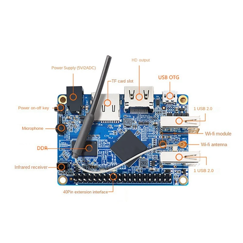 For Orange Orange Pi Lite (1GB) Quanzhi H3 Chip Computer Development Board Open Source Programming Motherboard Easy To Use