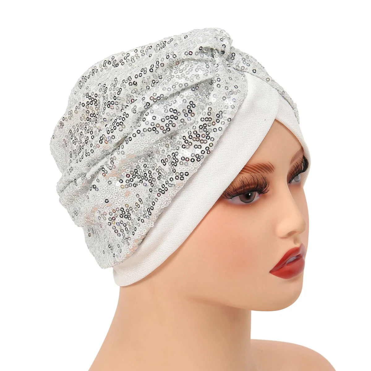 Luxe Glanzend Tulband Hoed voor Vrouwen Beanie Chemo Cap Moslim Hoofddoek Wraps Elegante Vrouwen Haar Cover Cap Bandana Hoofddeksels