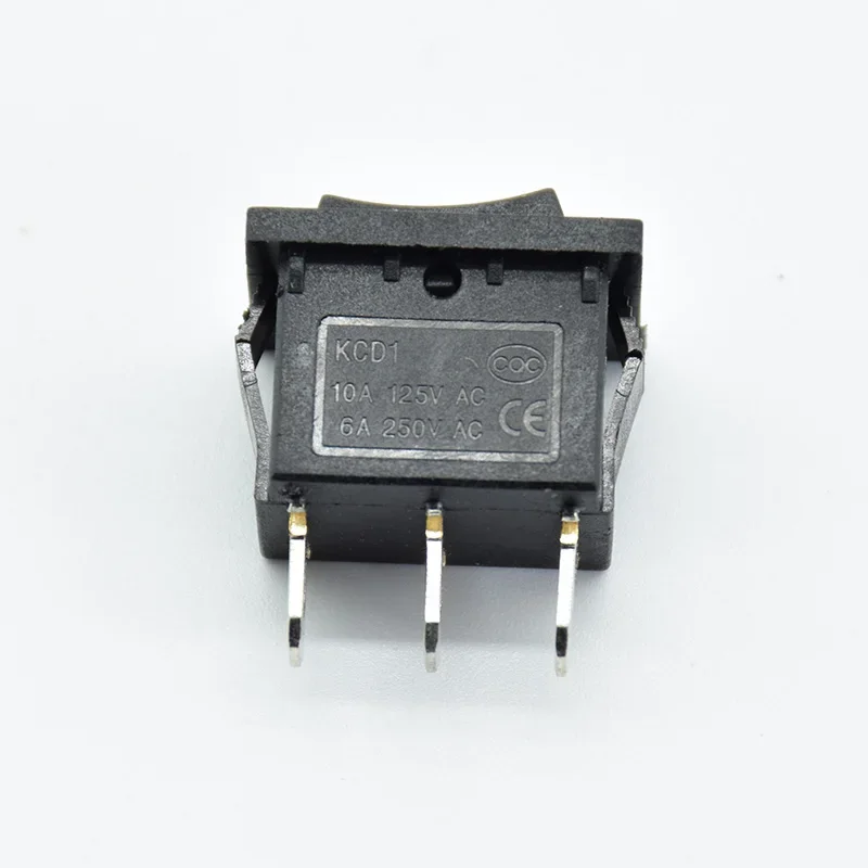 5PCS/lot 21*15 *21mm black AC 6A/250V 10A/125V SPDT On/Off/On  3 Pin Boat Rocker Switch Third Gear 3 Position