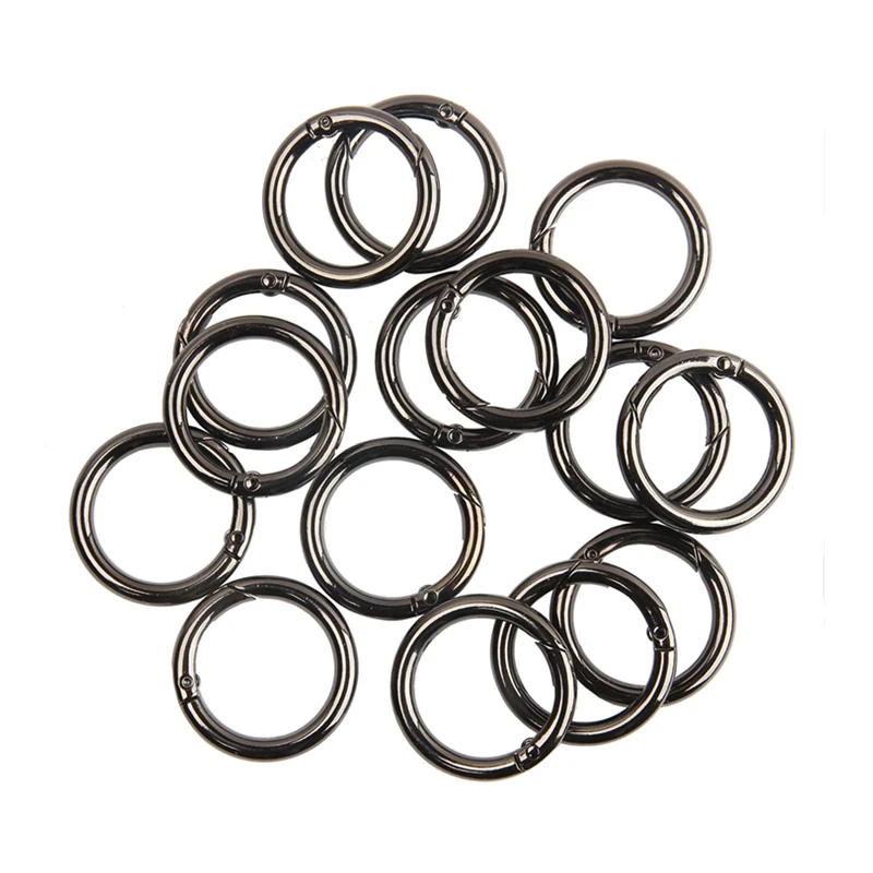 5 Stück Gold schwarz Metall O Ring Feder verschlüsse zu öffnen Karabiner Schlüssel bund Stecker DIY Anhänger Schmuck Clips Haken Hunde kette Schnalle – Detail 4