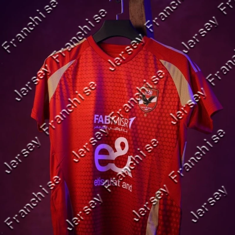 

2025 New Adult_Kids Al Ahly SC Football Jersey Breathable Mesh Sports T-Shirt Team Uniform Football Short Sleeve Shirt Moto