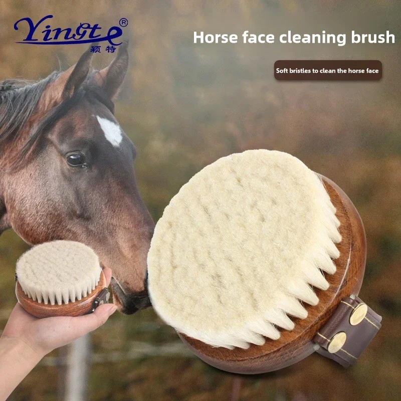

Harness Cleaning Supplies, Round Harness Comb Wooden Soft Horse Hair Removal Brush, Harness Hair Combing Supplies