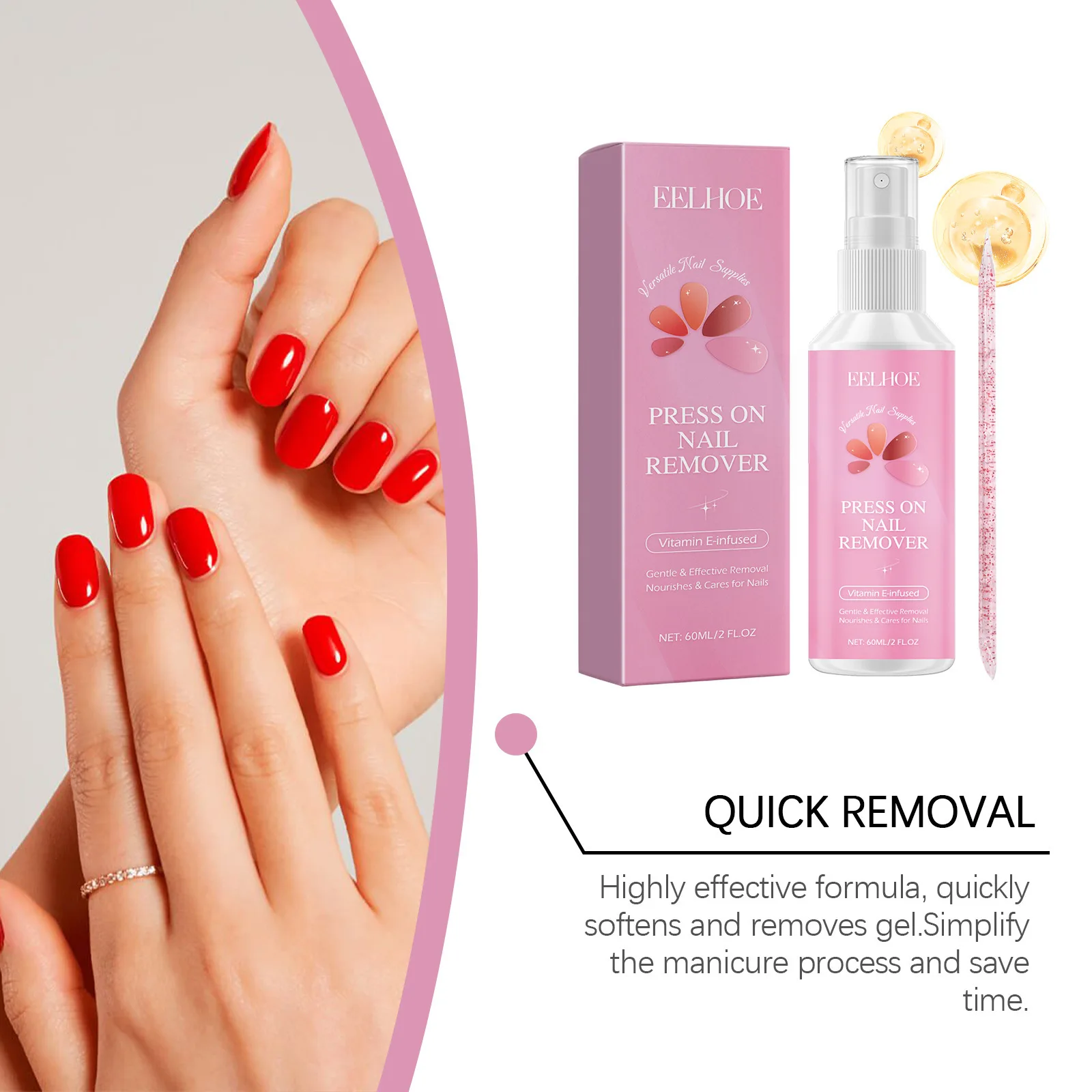 Press on Remover Spray Kit per la rimozione dell'adesivo per unghie unghie finte Soft Protect Nail Tips nutriente Gel solido prodotti per la cura della bellezza