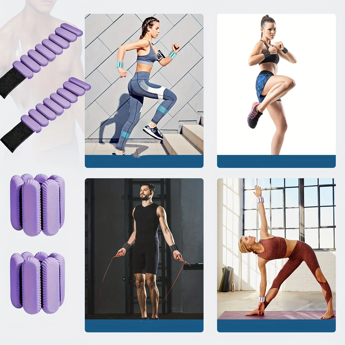 

Регулируемые утяжелители для лодыжки — силиконовые, черные, с застежкой на липучке для домашнего спортзала, прогулок, бега, путешествий, пилатеса, йоги