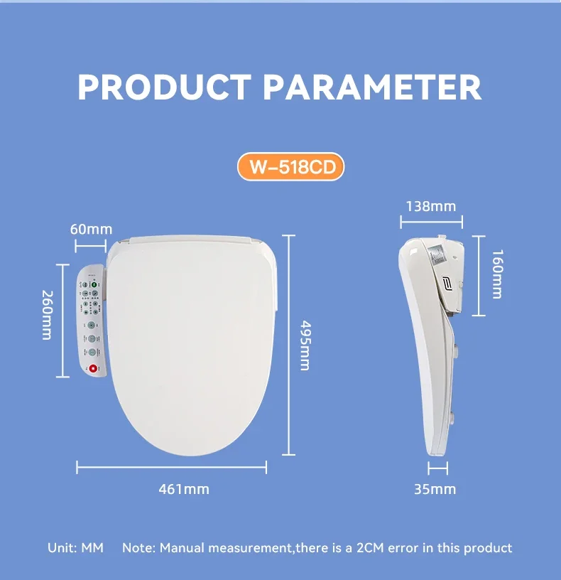 Washroom ABS Intelligent Toilet Lid Cheap Price Multiple Functions Bathroom Automatic Cover Smart Toilet Seat Cover