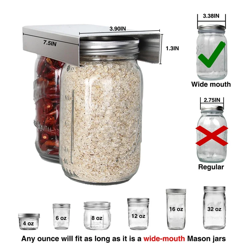 AA81-Mason Jar Organizer Holde - Mason Jar 8Oz recensione e prezzo