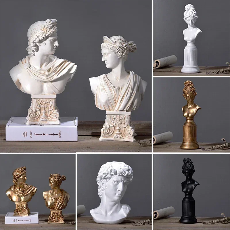 Ancient Greek goddess Apollo Figurine sculpture office decoration David head resin statue Ornaments modern home decor art gifts