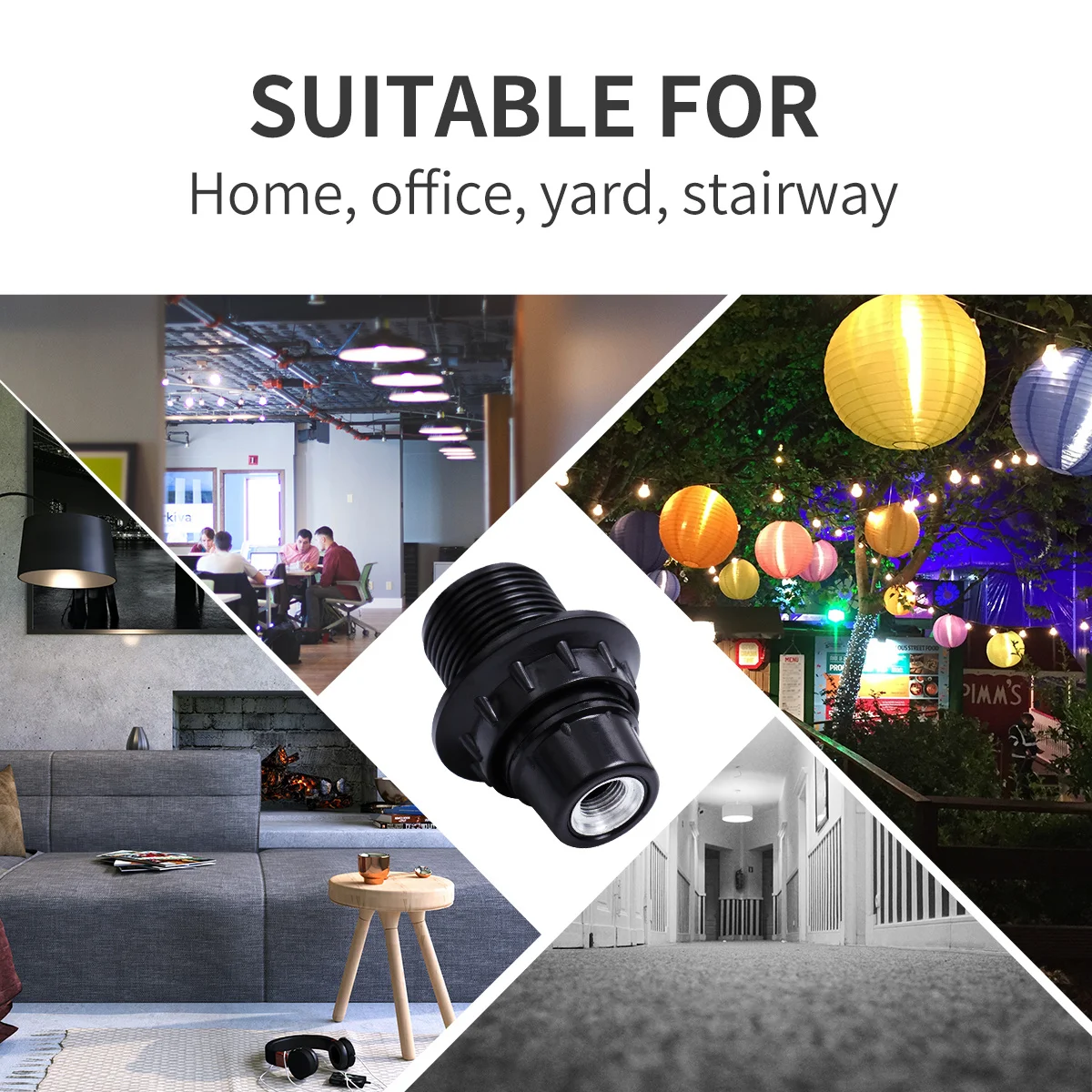 

6pcs E14 Lamp Socket Self-Locking Bulb Holder Screw-In Base For E14 Light Bulbs Replacement Lighting Fixture Decor Accessory