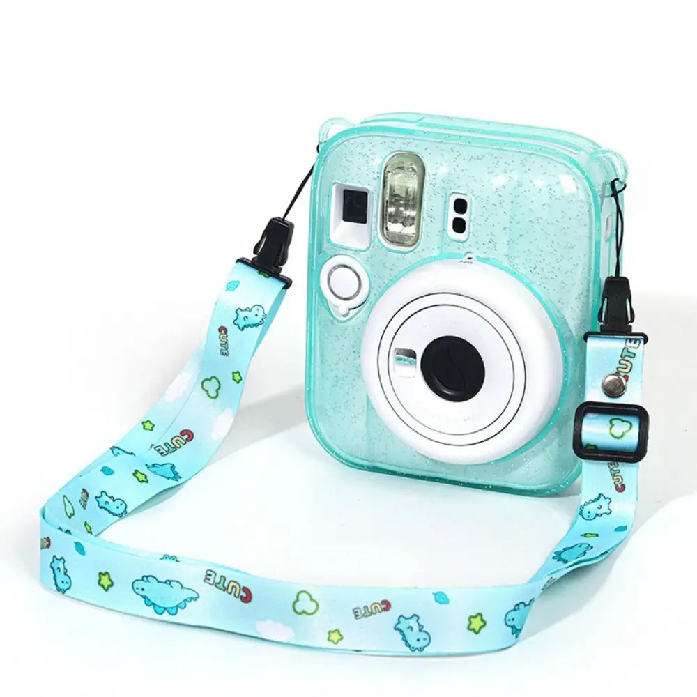 Translucent Glitter Instant Camera Case 3 in 1 with Cartoon Sticker Photo Storage Shell Crystal for Fujifilm Instax Mini 13