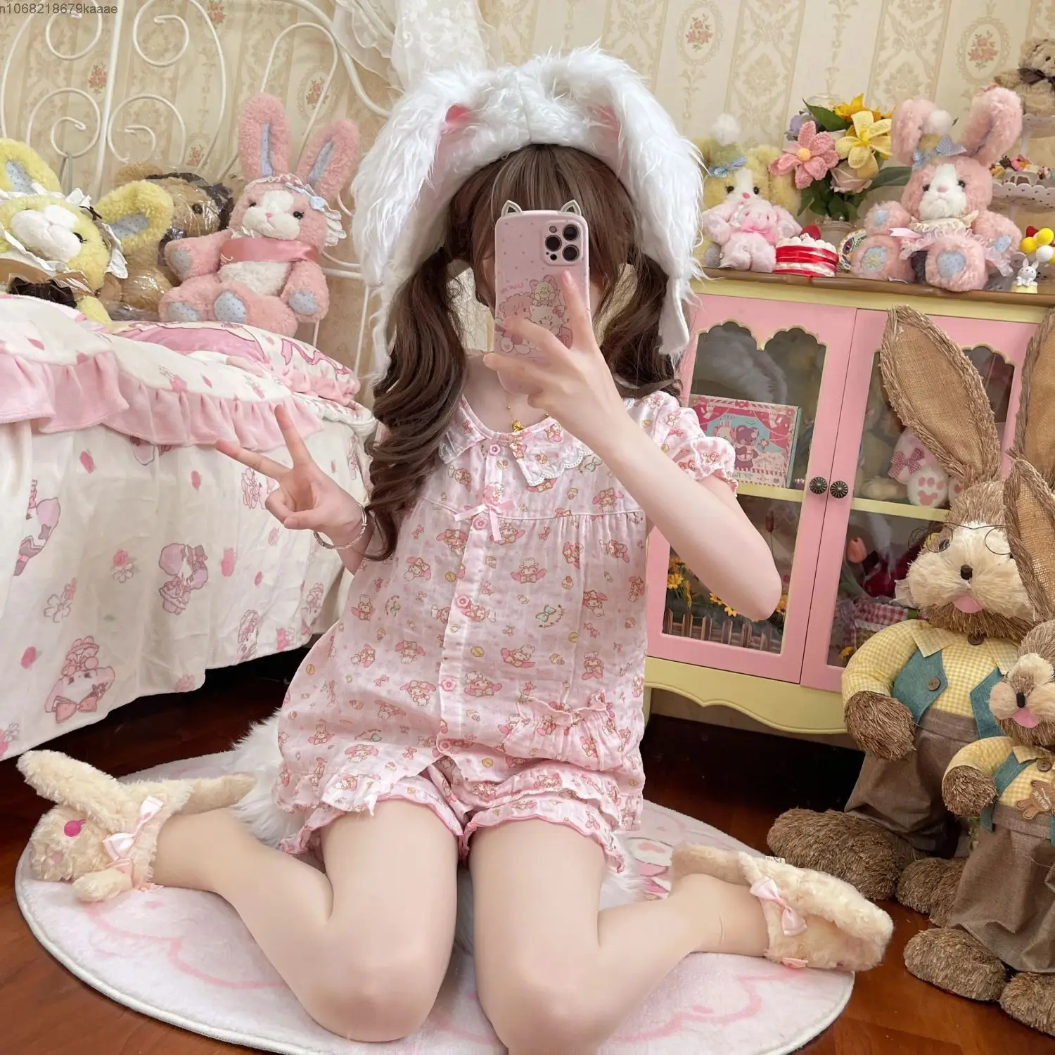 Sanrio My Melody Cute Pink Sweet Pajamas Suit Y2k Home Clothes 2 Piece Set Women Short Sleeve Top Shirt Shorts Summer Sleepwear