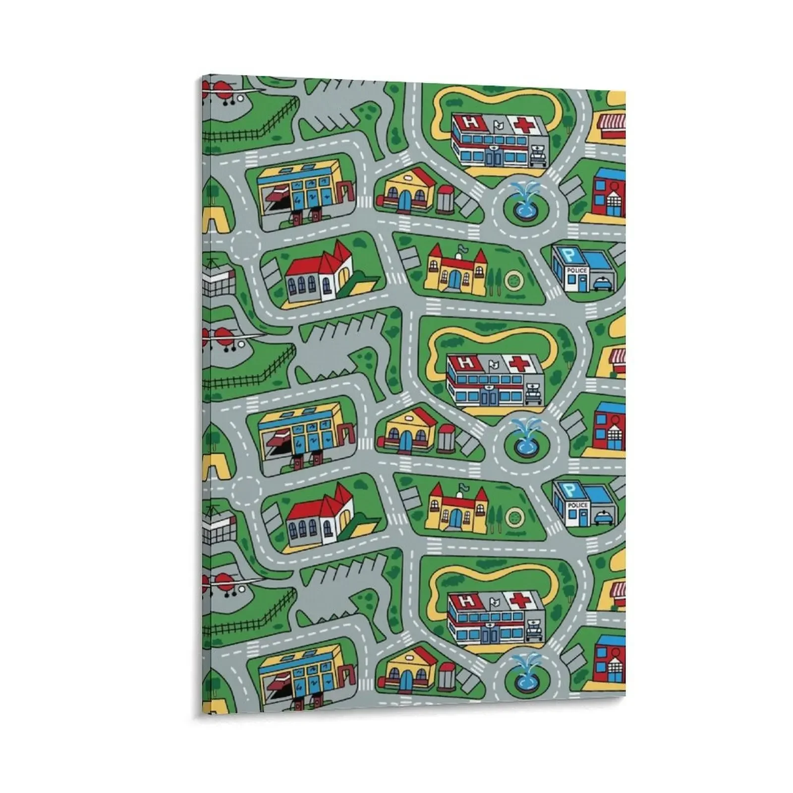 Car City Carpet Road Rug 90s Nostalgic Toy Canvas Painting obrazy ścienne do dekoracji ścian domu