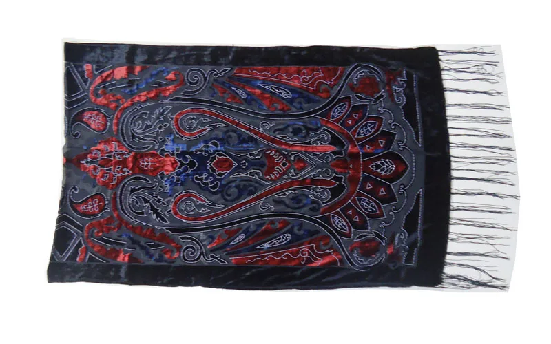 Fashion Crown Velvet Burnout Winter Shawl Women Beautiful Luxury Scarf For Wedding Pashmina Holiday Gift For Lovers Free