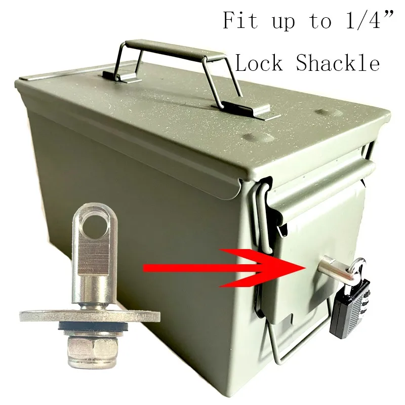 Munition kann Box Lock Hardware Kit Stahl für 50 Cal Fat 50 30 Cal Metall Munition Fall Lock Hardware Schrauben Sets für Geld Bullet Safe Box – Detail 7