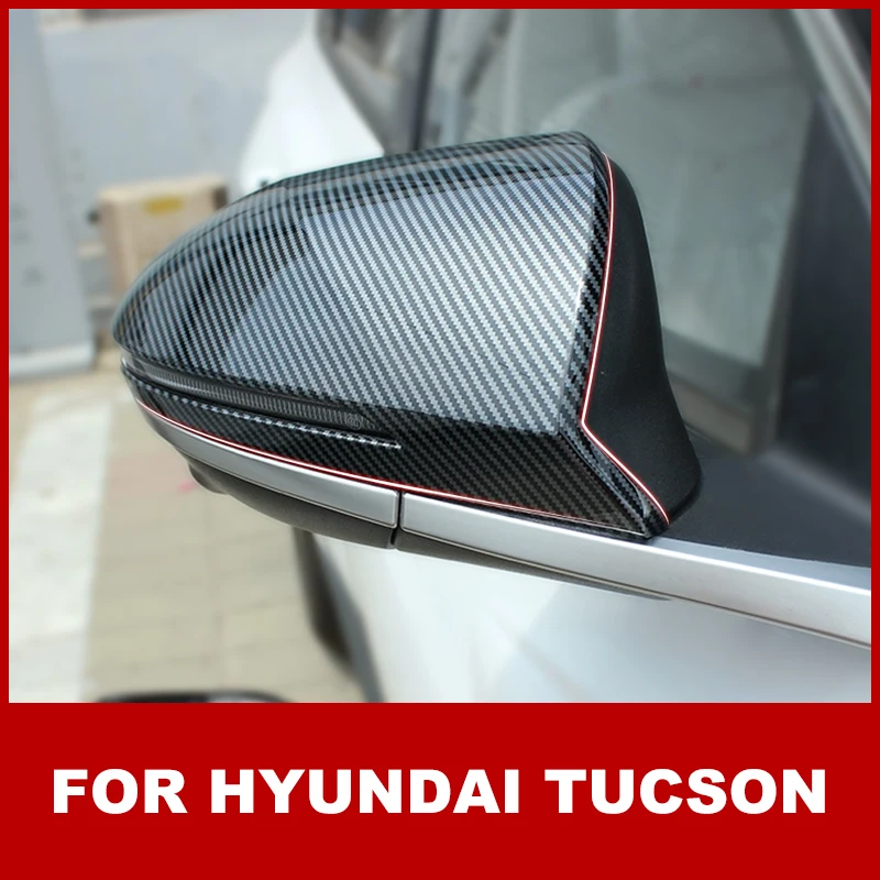 For Hyundai For Tucson 2021 2022 2023 Carbon Fiber Styling Car Accessories Rear View Mirror Cover