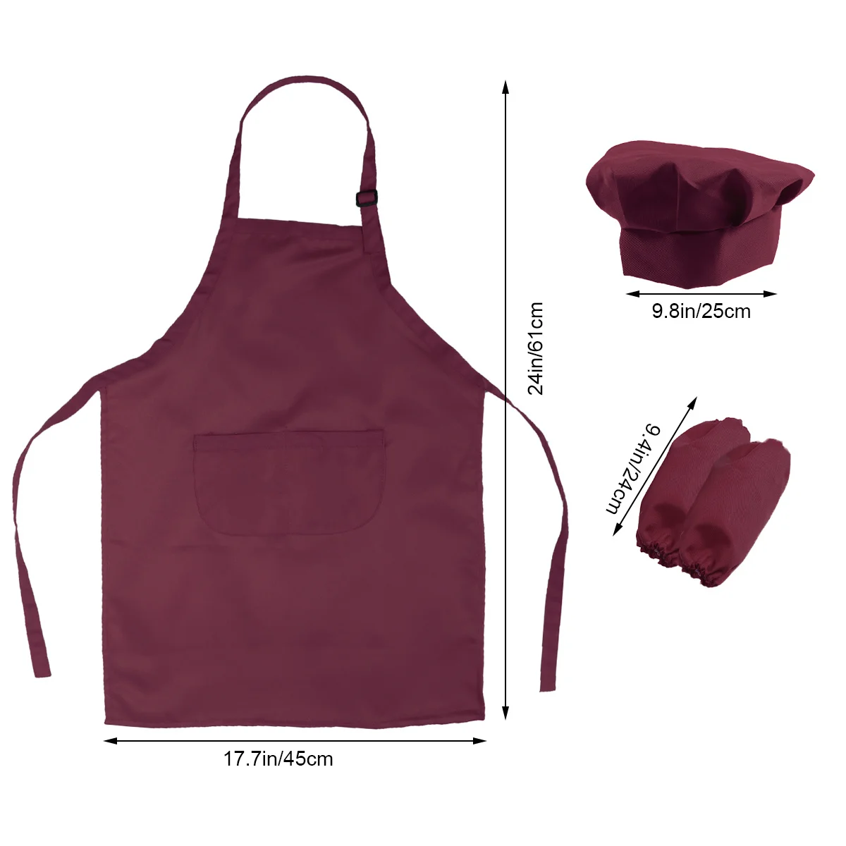Kids Complete Wine Kitchen Playset Includes Hat Apron Cooking Sleeve Role Play Cooking Baking Painting