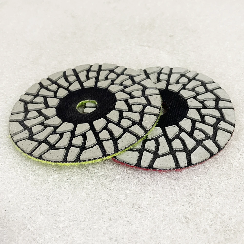 4Pcs 4 Inch 100mm 4 Steps Diamond Resin Grinding Disc Dry Polishing Pad For Grinding Stone Granite Marble And Terrazzo