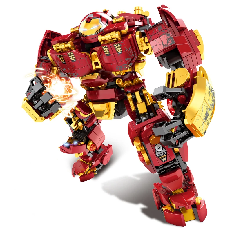 Marvel Avengers Blocks Model Iron Man Mecha Hulkbuster War Machine SuperHeroes DIY Building Bricks Dolls Toys for Boys Kids