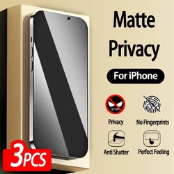 3Pcs Privacy Tempered Glass Screen Protector for iPhone 16 Pro Max 15 14 13 12 11 Pro Mini Anti-Fingerprint Scratch Protection