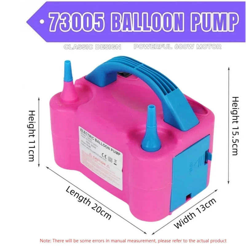 

73005 Классический насос для накачивания воздушных шаров, однослойный насос для накачивания воздушных шаров, насос с двойными отверстиями, электрическая машина, экономия труда, 7,8 дюйма