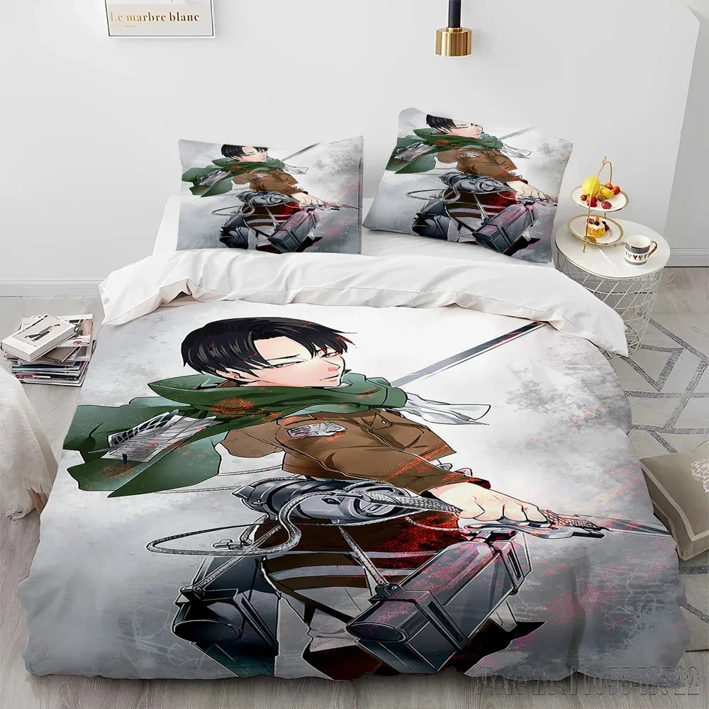 Japanese Anime Attack on Titan Duvet Cover Set HD Comforter Cover for Kids Bedding Sets Bedclothes Bedroom Decor