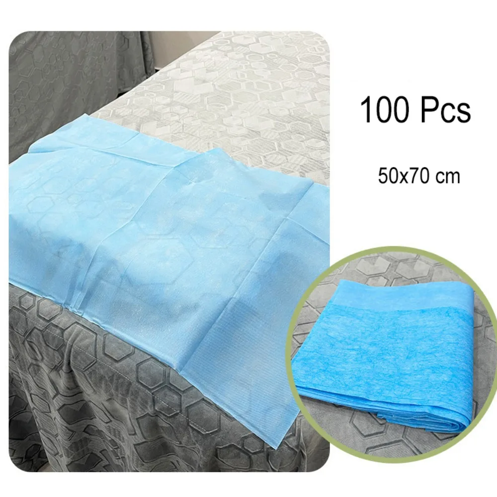 100 Piece Non-woven Fabric Disposable Pillow Cover Oil-resistant Thickened Beauty Salon Bed Pad High-tensile Strength