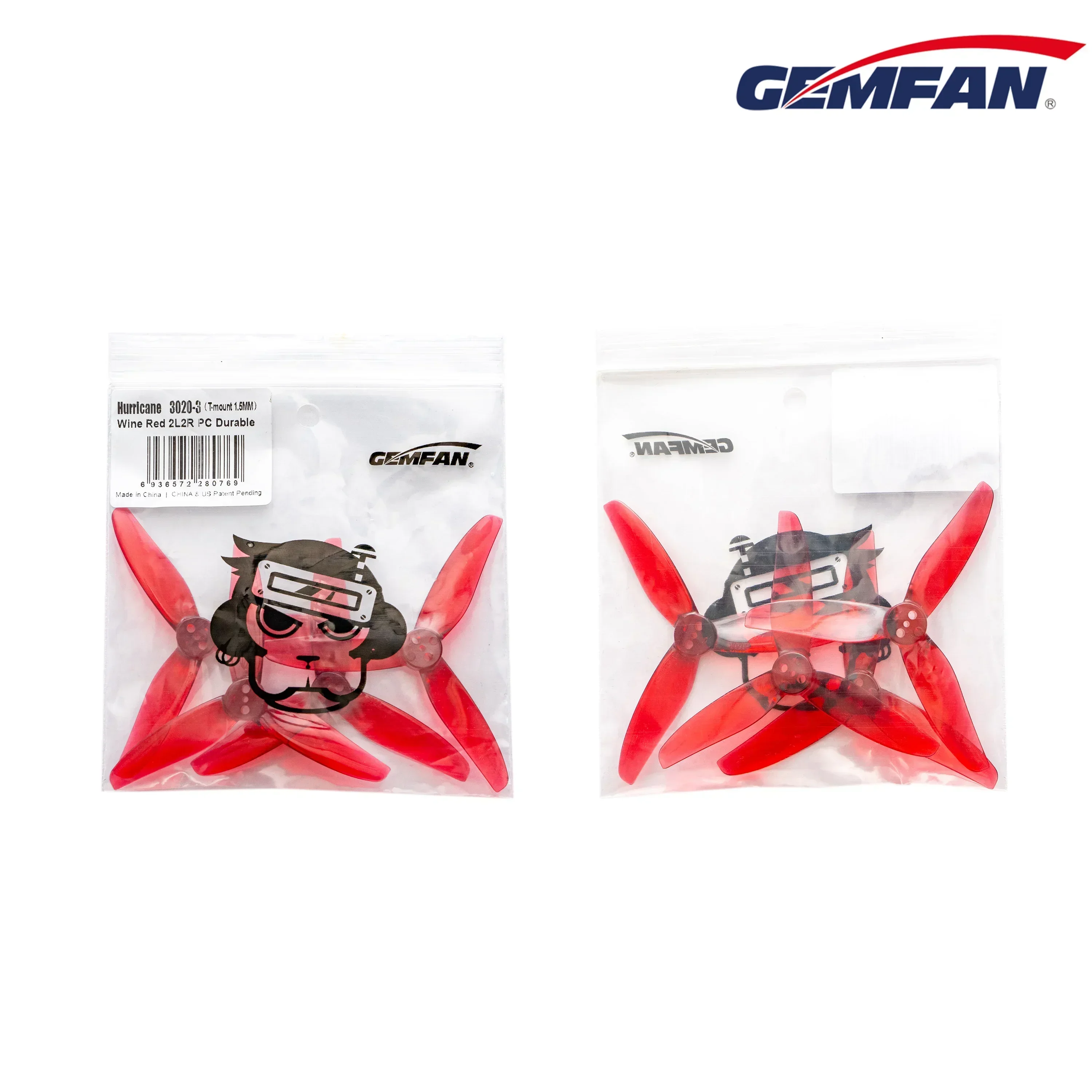 Gemfan Hurricane 3020 Tri-Blade FPV Props 10 Pairs Random Color, High Efficiency for 1106 & Above Brushless Motor